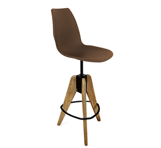 Барный стул SHT-ST29/S92 (коричневый ral 8014/брашированный коричневый/черный муар) в Твери