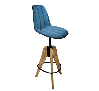 Барный стул SHT-ST29-C1/S92 (морская глубина/брашированный коричневый/черный муар) в Твери
