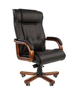 Офисное кресло CHAIRMAN 653 кожа черная в Твери