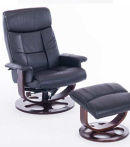 Офисное кресло J6011 для релаксации нат. кожа / дерево, черный в Твери
