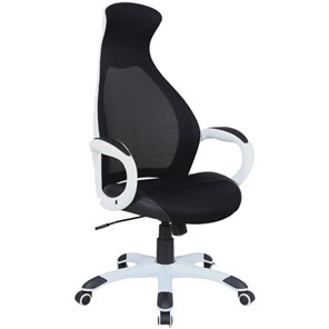 Кресло компьютерное Brabix Premium Genesis EX-517 (пластик белый, ткань/экокожа/сетка черная) 531573 в Твери
