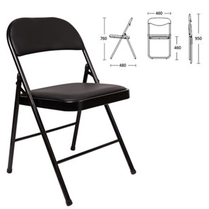 Офисный стул складной Brabix Golf Plus CF-003 Комфорт (черный каркас, кожзам черный) 531566 в Твери