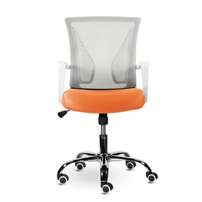 Офисное кресло Brabix Wings MG-306 (пластик белый, хром, сетка, серое/оранжевое) в Твери