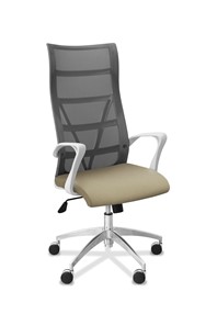 Офисное кресло Топ X белый каркас, сетка/ткань TW / серая/светло-серая в Твери