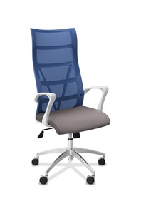 Офисное кресло Топ X белый каркас, сетка/ткань TW / синяя/серая в Твери