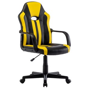 Кресло компьютерное RABIX "Stripe GM-202", экокожа, черное/желтое, 532510 в Твери