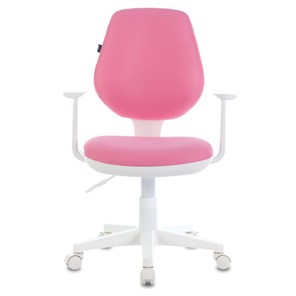 Кресло офисное Brabix Fancy MG-201W (с подлокотниками, пластик белый, розовое) 532409 в Твери