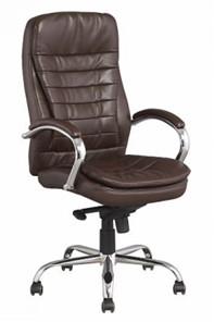 Кресло J 9031-1 экокожа /хром, коричневый в Твери