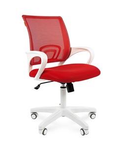 Компьютерное кресло CHAIRMAN 696 white, ткань, цвет красный в Твери