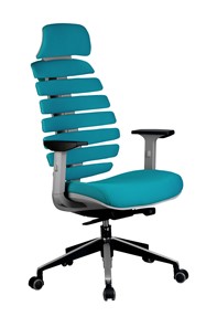 Офисное кресло Riva Chair SHARK (Лазурный/серый) в Твери