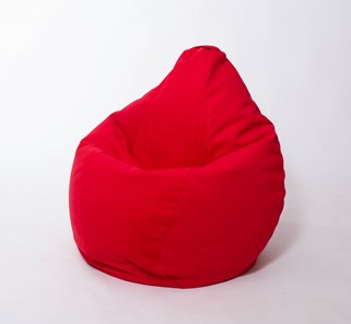 Кресло-мешок Груша большое, велюр однотон, красное в Твери