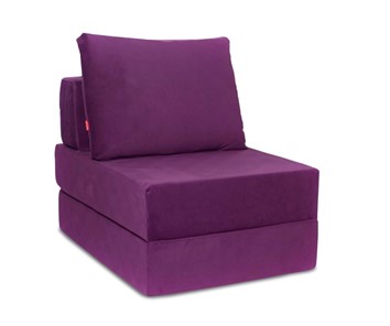 Бескаркасное кресло-кровать Окта, велюр фиолетовый в Твери