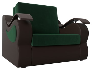 Кресло раскладное Меркурий (60), Зеленый\Коричневый (Велюр\Экокожа) в Твери