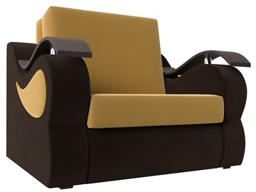 Кресло раскладное Меркурий (60), Желтый\коричневый (Микровельвет\Экокожа) в Твери