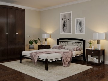 Кровать Муза 4 Лайт, 1600, черный/шоколад в Твери