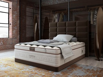 Кровать двуспальная Chocolate Compact/Basement 180х200, Микровелюр (Manhattan Лесной каштан) в Твери
