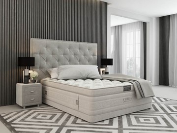 Спальная кровать Classic Compact/Basement 180х200, Флок (Велсофт Серый) в Твери