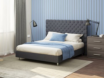 Кровать 2-спальная Proson Paris Boxspring Standart 200х200, Рогожка (Savana Grey (серый)) в Твери