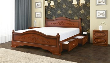 Кровать с выкатными ящиками Карина-1 (Орех) 160х200 в Твери
