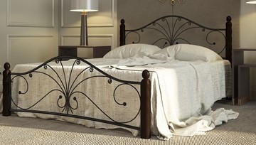 Кровать 2-спальная Фортуна 1, 1600, черный/шоколад в Твери