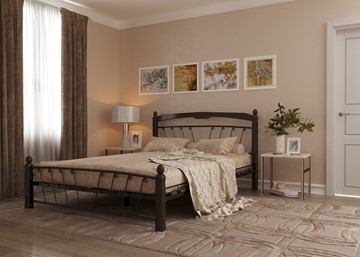 Спальная кровать Муза 1, 1400, черный/шоколад в Твери
