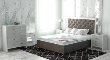 Двуспальная кровать Сарма Манхэттен 180х200 (с основанием), с высотой спинки - 140 см в Твери