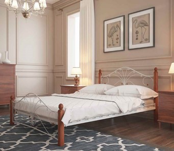 Кровать спальная Фортуна 1, 1600, белый/махагон в Твери