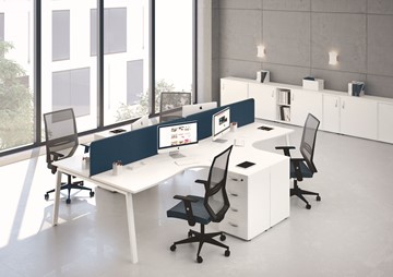 Офисный комплект мебели А4 (металлокаркас TRE) белый премиум / металлокаркас белый в Твери