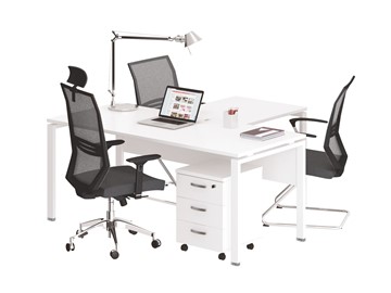 Офисный комплект мебели А4 (металлокаркас UNO) белый премиум / металлокаркас белый в Твери