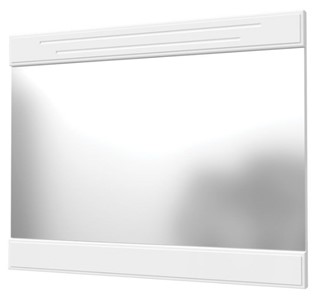 Зеркало настенное Олимп с декоративными планками (белый) в Твери
