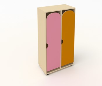 Детский шкаф ШГ2 Беж+Оранжевый+Розовый в Твери