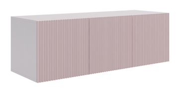Антресоль трехдверная Зефир 119.01 (белое дерево/пудра розовая (эмаль)) в Твери