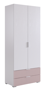 Шкаф двухдверный Зефир 108.01 (белое дерево/пудра розовая (эмаль)) в Твери