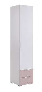 Шкаф-пенал с ящиками Зефир 107.01 (белое дерево/пудра розовая (эмаль)) в Твери