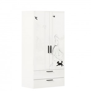 Двухстворчатый шкаф комбинированный Джоли ЛД 535.040, Серый шелк в Твери