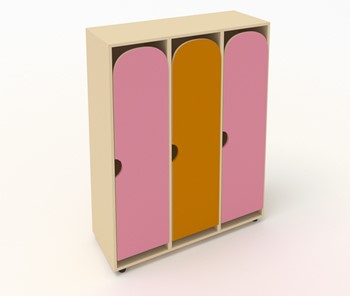 Шкаф детский распашной ШГ3 Беж+Розовый+Оранжевый в Твери