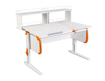 Детский стол-трансформер 1/75-40 (СУТ.25) + Polka_zz 1/600 (2 шт.)  белый/белый/Оранжевый в Твери