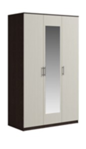 Шкаф 3 двери Светлана, с зеркалом, венге/дуб молочный в Твери