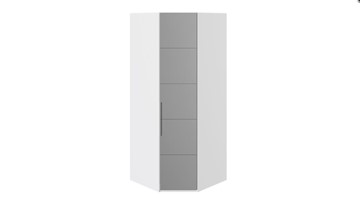 Шкаф угловой Наоми с зеркальной правой дверью, цвет Белый глянец СМ-208.07.07 R в Твери