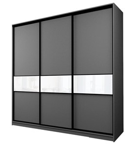 Шкаф 3-х дверный MAX МШ-27-6-24-999, Профиль Черный/Цвет Графит/с белой пленкой Oracal в Твери