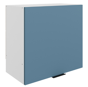 Настенный шкаф Стоун L600 Н566 (1 дв. гл.) (белый/изумруд софттач) в Твери