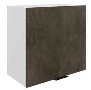 Шкаф на кухню Стоун L600 Н566 (1 дв. гл.) (белый/камень темно-серый) в Твери