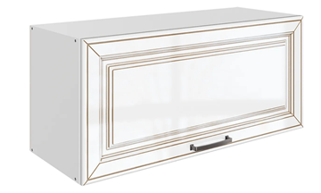 Кухонный шкаф Атланта L800 Н360 (1 дв. гл.) эмаль (белый/белый глянец патина золото) в Твери