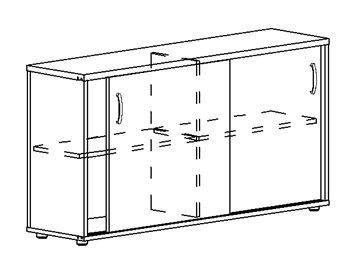 Шкаф-купе низкий Albero, для 2-х столов 60 (124,4х36,4х75,6) в Твери
