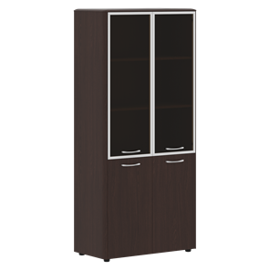 Шкаф комбинированный с дверьми в алюминиевой рамке DIONI Венге DHC 85.7  (850х430х1930) в Твери