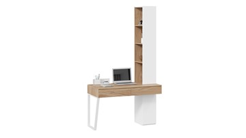 Стол с ящиками со шкафом комбинированным Порто СМ-393.15.012 (Белый жемчуг/Яблоня беллуно/Белый софт) в Твери