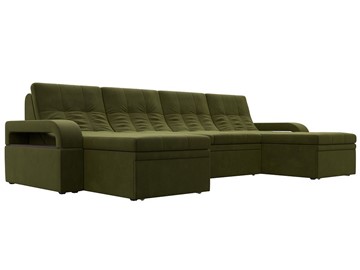 П-образный диван Лига-035 мини, Зеленый (микровельвет) в Твери