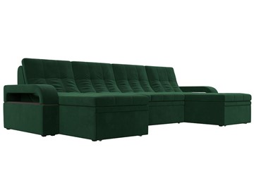 П-образный диван Лига-035 мини, Зеленый (велюр) в Твери