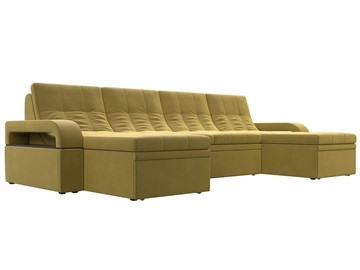 П-образный диван Лига-035 мини, Желтый (микровельвет) в Твери
