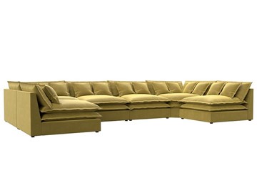 Большой П-образный диван Лига-040, Желтый (микровельвет) в Твери